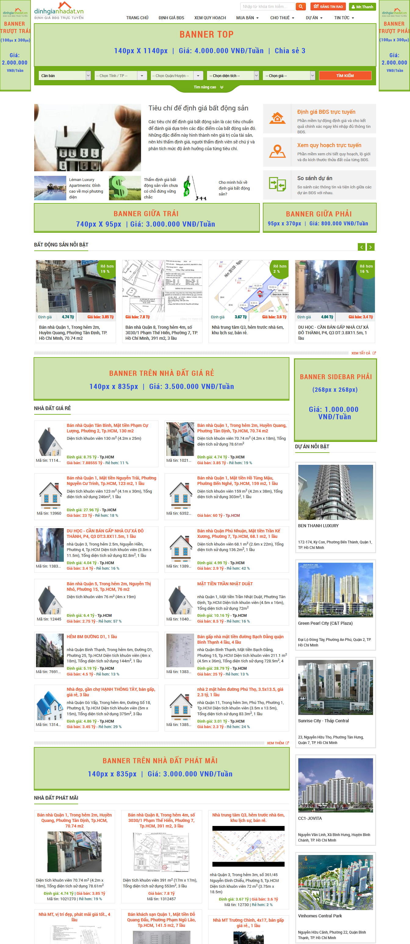 Bảng giá quảng cáo banner